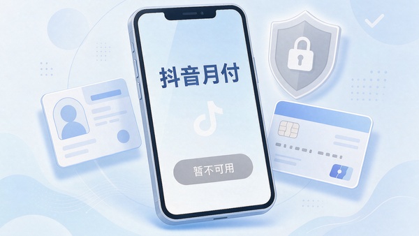 抖音App内我的钱包页面中抖音月付入口与暂无开通资格提示的示意界面