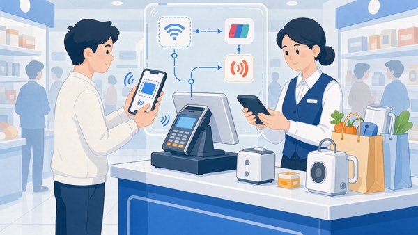 青岛平度用户在商店确认京东白条付款方式的场景示意